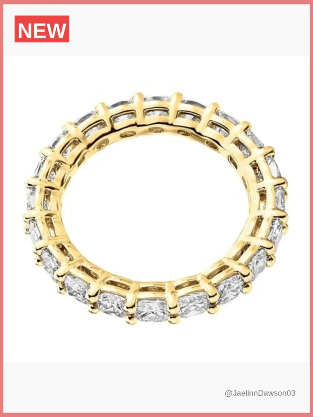 Square-Cut CZ Eternity Band Stackable Wedding Love Ring